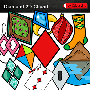 Preview of Diamond Shapes Clip Art /2D Shapes Real Life /Objects ClipArt commercial use