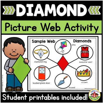 Preview of Diamond Shape Picture Web Activity and Worksheets for Preschool