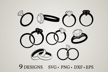 Diamond Bundle Ring Svg Wedding Ring Svg Diamond Ring Svg Diamond Ring Clipart
