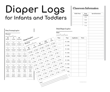 Preview of Diaper Logs for Infants and Toddlers