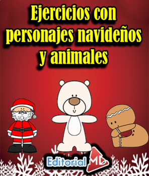 Preview of Diapositivas de ejercicios con personajes navideños y animales