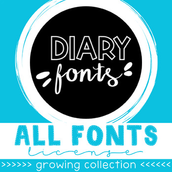 Preview of Diary Fonts - ALL FONTS LICENSE - Commercial Use (121 Fonts & Growing Bundle)