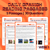 Spanish end of the year activities Reading Comprehension Passages