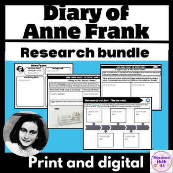 Preview of Diary of Anne Frank- Secret Annex research bundle and webquest activity