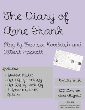 Preview of Diary of Anne Frank The Play BUNDLE (includes Packet, Quiz, Activities, Test)