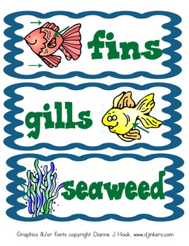 Preview of Diary of a Fish: science, writing, vocabulary, and printables based on CCSS