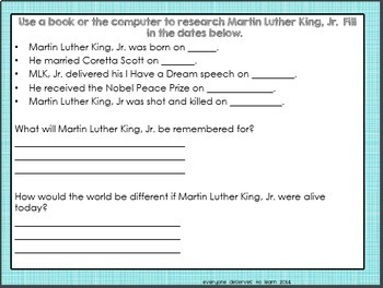 Martin Luther King, Jr. Biographical Interactive Book | TpT