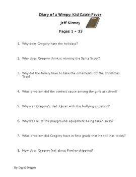 Diary Of A Wimpy Kid Cabin Fever Reading Comprehension Questions