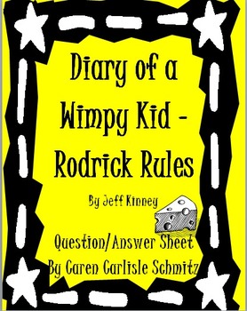 Preview of Diary of a Wimpy Kid - Rodrick Rules Comprehension Question Sheet