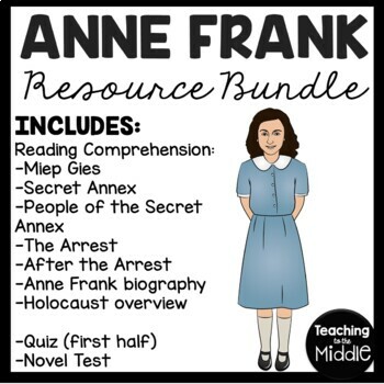 Preview of Diary of a Young Girl Anne Frank Bundle Reading Comprehension Holocaust WWII