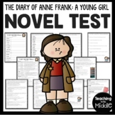 Diary of a Young Girl Anne Frank Novel Test Study Guide included