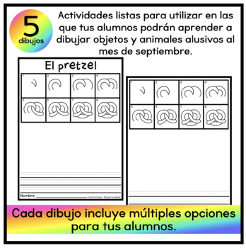 Dibujos Dirigidos de Septiembre September Directed Drawings in Spanish