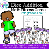 Dice Addition 1-36  Math Fitness Game for PE, Brain Breaks