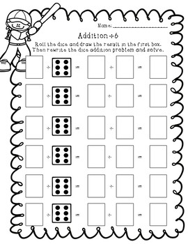 Dice Addition Worksheet Packet by Ready Set Let's Grow | TpT