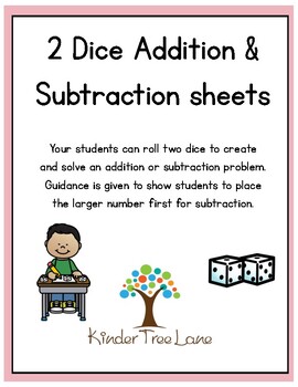 Preview of Dice Addition and Subtraction recording sheets