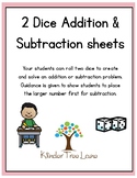 Dice Addition and Subtraction recording sheets