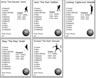 Preview of Dice Basketball! Great game for reviewing skills in any subject