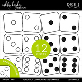 Dice Clipart 1 - Outlined