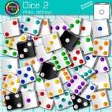 Dice Clipart Images: Colorful Individual Math Manipulative