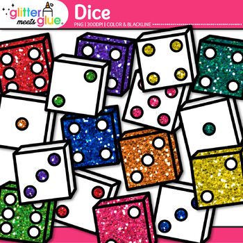 Preview of Dice Clipart Images: Cute Colorful Math Manipulatives Clip Art Commercial Use