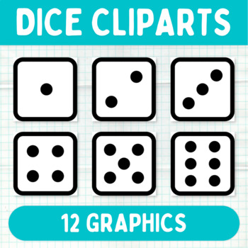 Preview of Dice Cliparts - Printable Graphics - Commercial Use