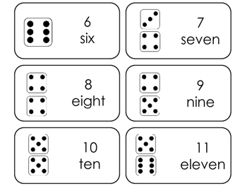 dice counting printable picture word flashcards math