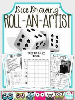 Preview of Dice Drawing: Roll-an-Artist, end of the year, sub plans