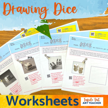 Preview of Dice Drawing and Shading Worksheet or Sub Plan for Middle or High School Art