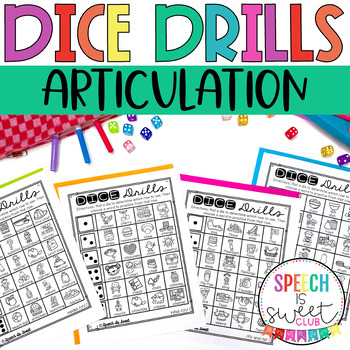 Preview of Dice Drills Articulation Activities | Speech Therapy Games