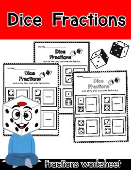 Preview of Dice Fractions worksheet NO PREP Packet | Math
