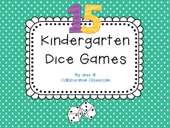 Dice Games Kindergarten Worksheets Teachers Pay Teachers