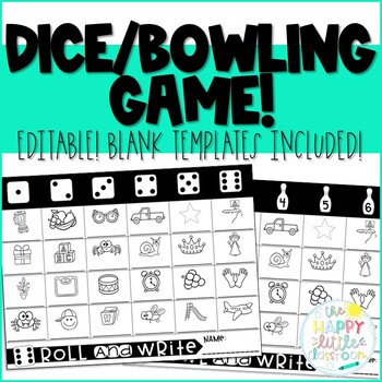 Preview of Editable Dice Games! Great for Distance Learning!