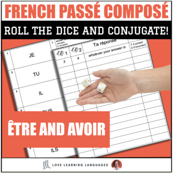 Preview of French Passé Composé with Être and Avoir - Dice Game - Jeu de Dés
