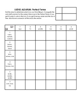 Preview of Dice Game: Perfect Tense Practice