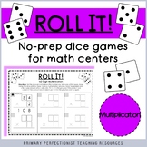 No Prep Dice Games for Math Centers - 1x1, 1x2, and 2x2-Di