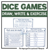 Dice Games for Occupational Therapy Pre-writing Strokes, W