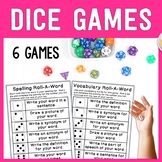 Dice Games - Reading and Language Arts - Freebie!