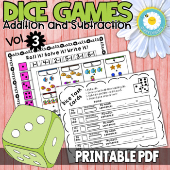 Preview of Dice Games for Math Centers - Vol. 3 - Addition and Subtraction