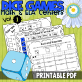 Dice Games for Math and Literacy Centers - Vol. 1