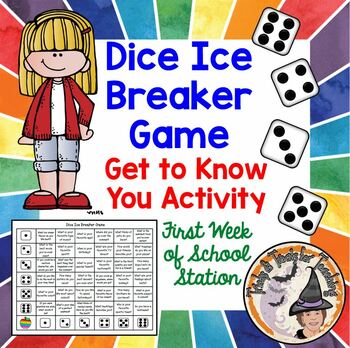 Preview of Dice Ice Breaker Game Get to Know You Activity Back to School First Day Station