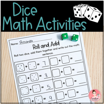 Dice Math Worksheets for Kindergarten Math Centers by Creative Kindergarten