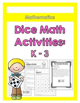 kindergarten math games with dice