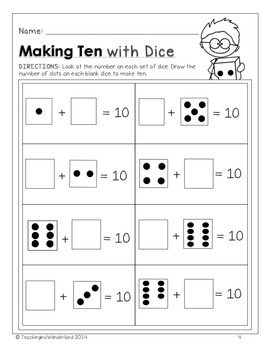 kindergarten math games with dice