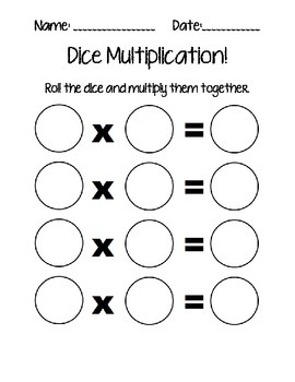 dice multiplication by great grades gathering teachers pay teachers