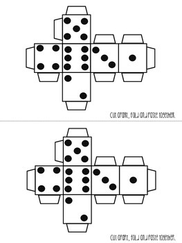 dice printable cut fold glue freebie by over the hills