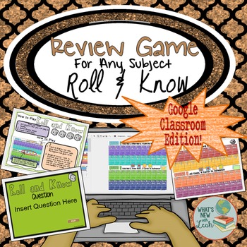 Preview of Dice Review Game for Google Classroom and Microsoft One Drive