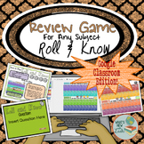 Dice Review Game for Google Classroom and Microsoft One Drive
