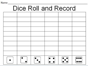 Preview of Dice Roll and Record Graphing