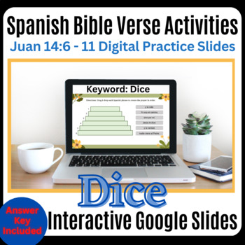 Preview of Unit 1 Spanish Bible Verse Activities John 14:6 Comprehensible Christian DICE