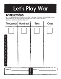 Dice War - Place Value game - Great for Math Centers - Dif